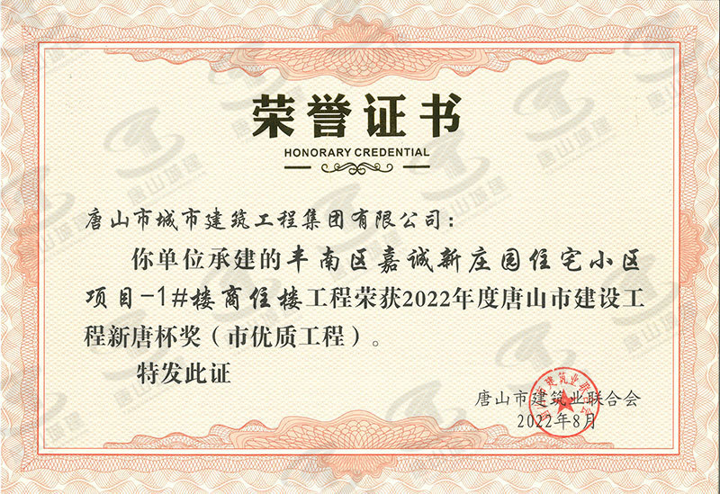 2022丰南区嘉诚新庄园住宅小区项目-1#楼商住楼