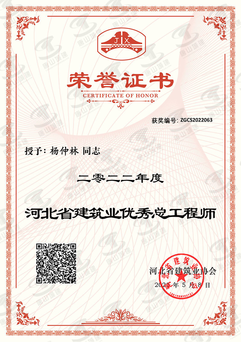 杨仲林优秀总工程师（2022年度）